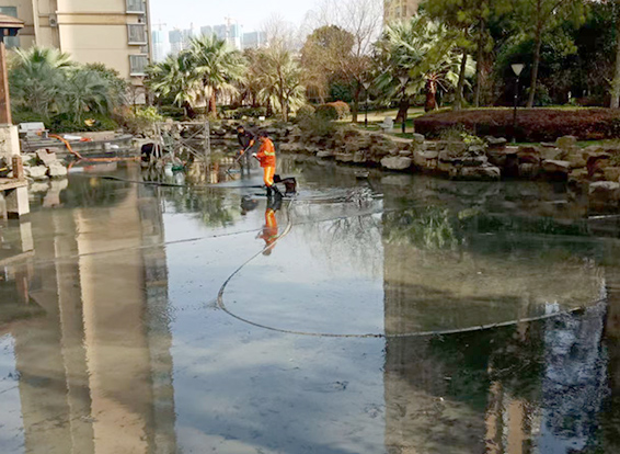 从化景观池淤泥清理